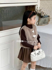 Set váy 3 chi tiết áo lông chân váy da LHP. 23.50