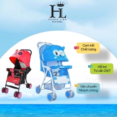 Xe đẩy nôi mắt mèo có mái che gấp gọn có thể nằm ngả ngồi có thể làm bàn ăn dặm cho bé