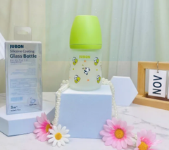 Bình sữa thuỷ tinh tráng silicon Jubon 150ml (Hàn Quốc)