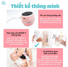 MÁY HÚT SỮA KHÔNG DÂY CHIBÉ MOMI 3 CB02 ( CHÍNH HÃNG -BẢO HÀNH 18 THÁNG)