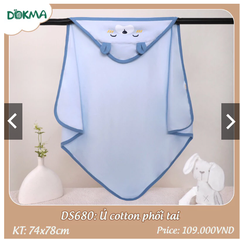 Ủ cotton mỏng Thu - Đông phối tai Dokma DS680