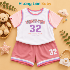 Bộ Thể Thao Bé Gái Cao Cấp THIRTY-TWO 32 Mềm Mịn Mát Lạnh Size 90-130