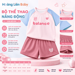 Bộ Thể Thao Bé Gái Balance 96 Cao Cấp Mềm Mịn Mát Lạnh Size 90-130