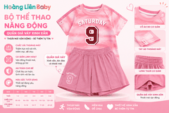 Bộ Thể Thao Bé Gái SATURDAY 9 Cao Cấp Mềm Mịn Mát Lạnh Size 90-130
