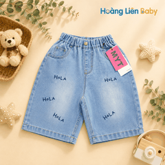 Quần Ngố Jean Bé Gái Thêu Chữ HOLA Size 31-35