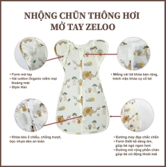 Nhộng lưới thông hơi mở tay 100% cotton Organic SwaddleMe