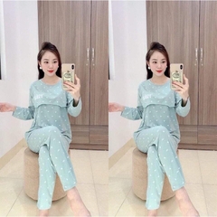 Bộ đồ bầu và sau sinh PINK chất cotton đẹp cho mẹ bầu mặc nhà và cho con bú