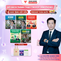 Bộ 5 Sách Word - Excel - PowerPoint - Google Sheets - 150 TT - ứng dụng văn phòng