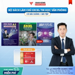 Bộ 2 sách Excel Ứng dụng Văn Phòng Từ Cơ Bản Đến Nâng Cao và Ứng Dụng AI Trong Văn Phòng