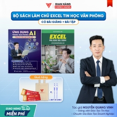 Bộ 2 Sách Ứng Dụng AI Và Excel Từ Cơ Bản Đến Nâng Cao Ứng Dụng Văn Phòng