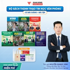 Bộ 7 sách Word - Excel - PowerPoint - Google Sheets - 150TT Excel - 68 biểu mẫu Excel và Ứng dụng AI Trong Văn Phòng