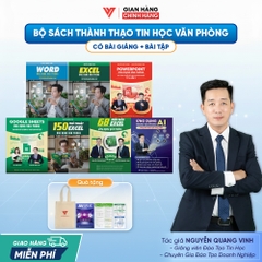 Bộ 7 sách Word - Excel - PowerPoint - Google Sheets - 150TT Excel - 68 biểu mẫu Excel và Ứng dụng AI Trong Văn Phòng