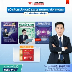 Bộ 2 Sách Ứng Dụng AI, 90 Hàm Excel và 101 Phím Tắt Word, Excel, Powerpoint - Ứng Dụng Văn Phòng Từ Cơ Bản Đến Nâng Cao