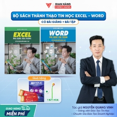 Bộ 2 Sách Tin Học Excel Và Word Ứng Dụng Văn Phòng Từ Cơ Bản Đến Nâng Cao