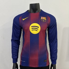 Barcelona 25/26 Player Dài Tay - Sọc Xanh Đỏ