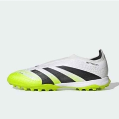 Giày Bóng Đá Adidas Predator League 25 Laceless TF  JQ1070 Trắng/Xanh