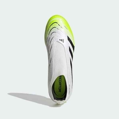 Giày Bóng Đá Adidas Predator League 25 Laceless TF  JQ1070 Trắng/Xanh