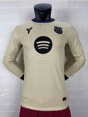 Áo Bóng Đá CLB Barcelona 25/26 Sân Khách Player dài tay - Kem