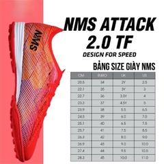 Giày Bóng Đá NMS ATTACK 2.0 TF - Đỏ Cam