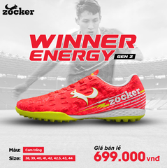 Giày Bóng Đá Zocker Winner Energy TF Gen 2 - Cam Trắng