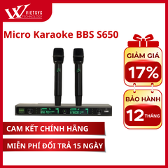 Micro karaoke không dây BBS S650 | Giá rẻ nhất, Bảo hành 12 tháng | Vietsys Technology