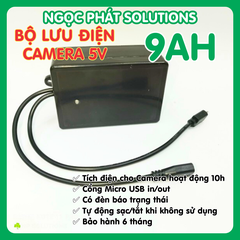 UPS - Bộ lưu điện cho Camera Wifi 5V6Ah | Tích điện 7h | hộp đen có đèn báo sạc | cổng Micro USB in + out 5Vp