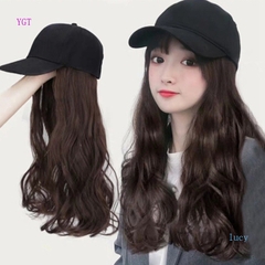 Tóc giả gắn mũ lưỡi trai xoăn