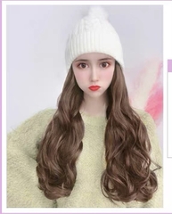 tóc mũ len trắng