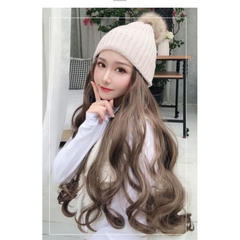 tóc mũ len trắng