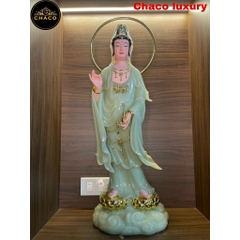 TƯỢNG QUÁN THẾ ÂM BỒ TÁT TOẠ LIÊN HOA CAO CẤP 26INCH