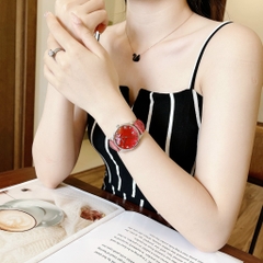 Gucci G-Timeless Red Mop Dial Red Leather