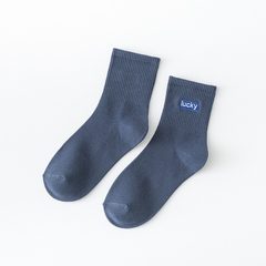 Tất trơn thêu chữ 4LUCKY - 1004