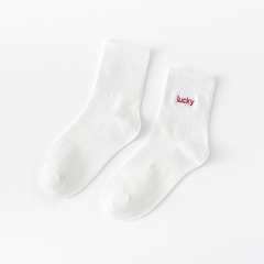 Tất trơn thêu chữ 4LUCKY - 1004