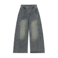 QUẦN JEAN WASH PHỐI RÃ TÚI TRÒN - 6234