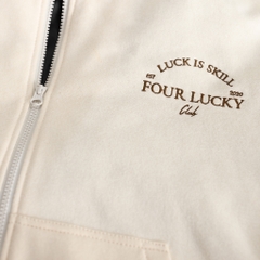 ÁO KHOÁC NỈ THÊU 4LUCKY MÀU KEM - 6140