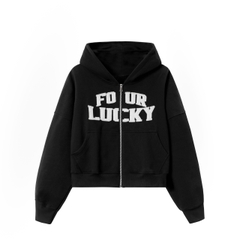 Hoodie Zip Boxy Thêu Đắp 6144