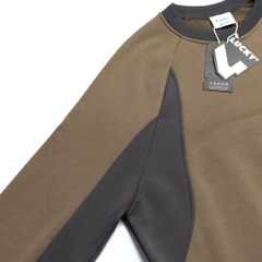 ÁO SWEATER NÂU PHỐI TAY 4LUCKY _ 6146