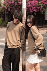 ÁO SWEATER NÂU PHỐI TAY 4LUCKY _ 6146