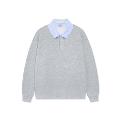 ÁO SWEATER PHỐI CỔ SƠ MI UNISEX - 6151