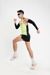Áo chạy bộ Nam Singlet - XANH ĐEN - Ép nhiệt | Áo chạy bộ PR SPORT