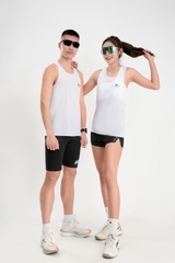 Áo chạy bộ Nam Singlet - TRẮNG TINH - Ép nhiệt | Áo chạy bộ PR SPORT