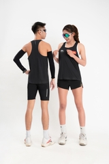 Áo chạy bộ Nam Singlet - ĐEN TUYỀN - Ép nhiệt | Áo chạy bộ PR SPORT