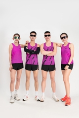 Áo chạy bộ Nữ Singlet - TÍM CHUYỂN NHIỆT - Ép nhiệt | Áo chạy bộ PR SPORT