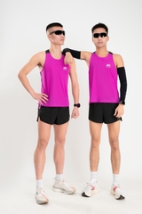 Áo chạy bộ Nam Singlet - TÍM ĐEN - Ép nhiệt | Áo chạy bộ PR SPORT