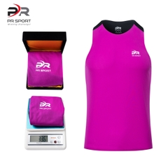 Áo chạy bộ Nam Singlet - TÍM ĐEN - Ép nhiệt | Áo chạy bộ PR SPORT