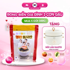 Rong biển Gia Đình 3 Con Gấu - Rong Biển Ăn Liền Cao Cấp Cho Cả Gia Đình - túi 500g