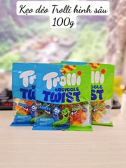 Kẹo Dẻo Trolli Squiggle Twist Sweet Sour Gói 100g ( xanh)