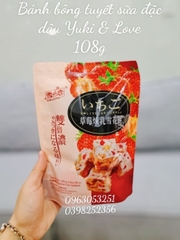 Bánh nougat bông tuyết Yuki &Love 108g ( vị dâu)