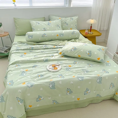 Bộ chăn drap gối cotton đũi Hàn Quốc