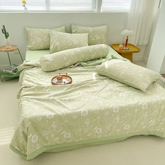 Bộ chăn drap gối cotton đũi Hàn Quốc